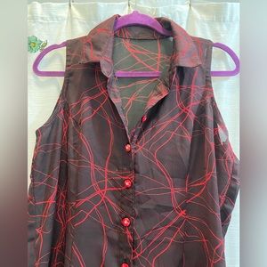 Discovery sheer button up dress.